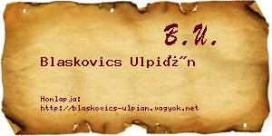 Blaskovics Ulpián névjegykártya